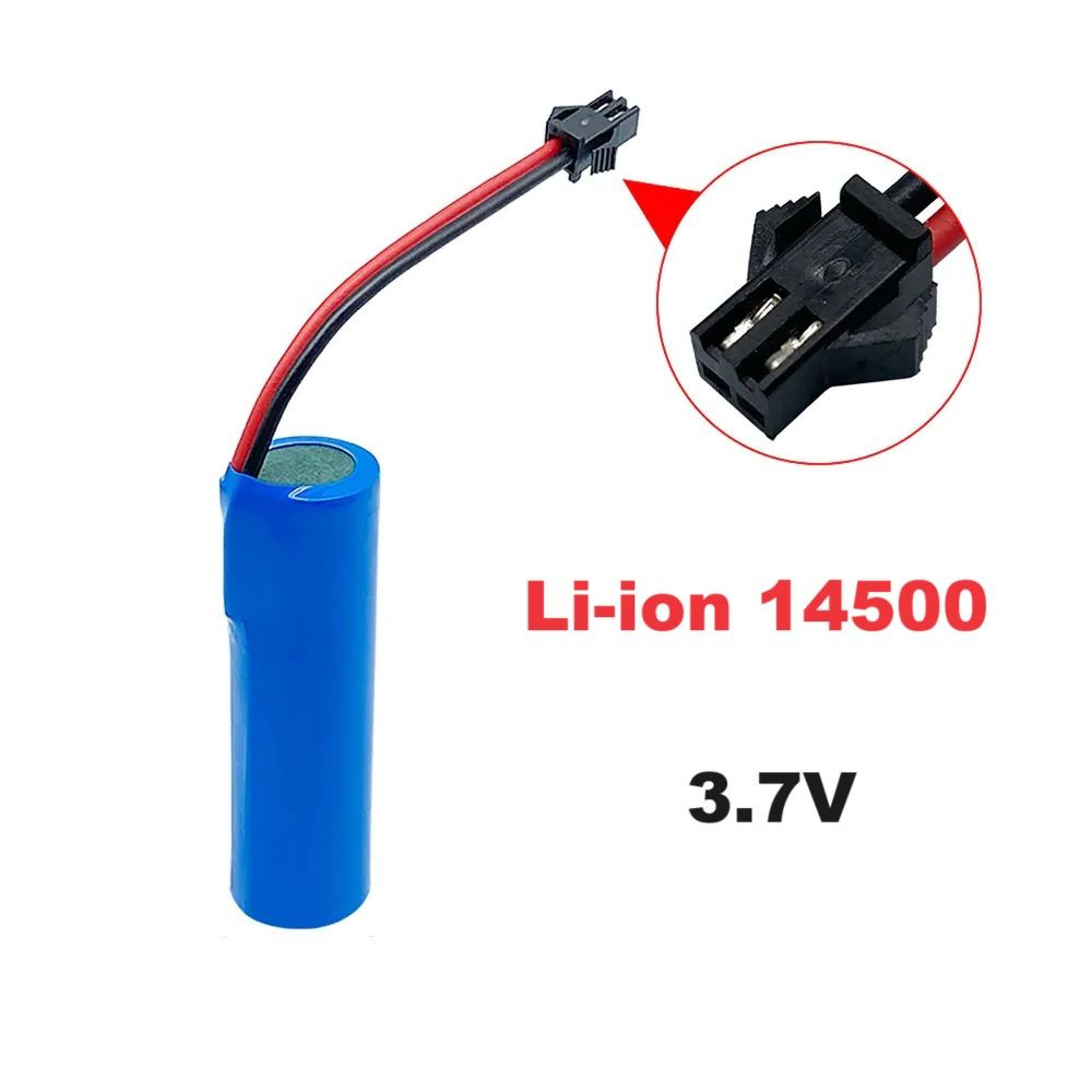 Аккумулятор литиевый с выводами YT Li-ion 14500 / 500mAh 3.7V батарея LS с проводом SM-2P, SM 2Pin запчасти #1