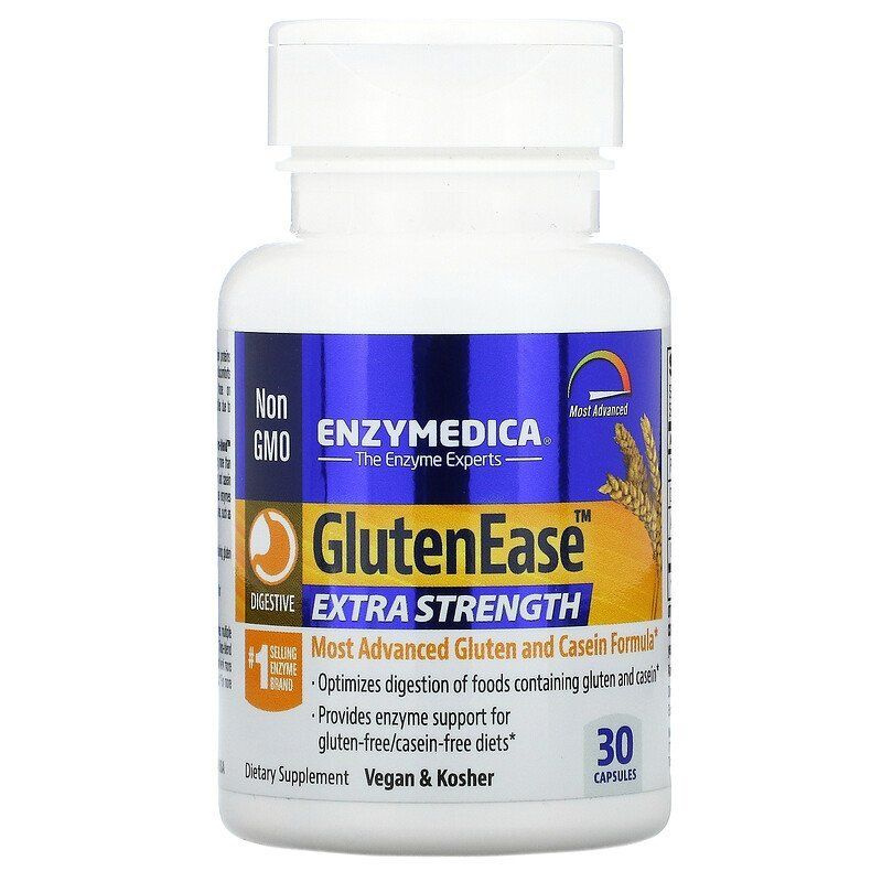 Enzymedica Ферменты для переваривания глютена, GlutenEase extra strength 30 капсул  #1