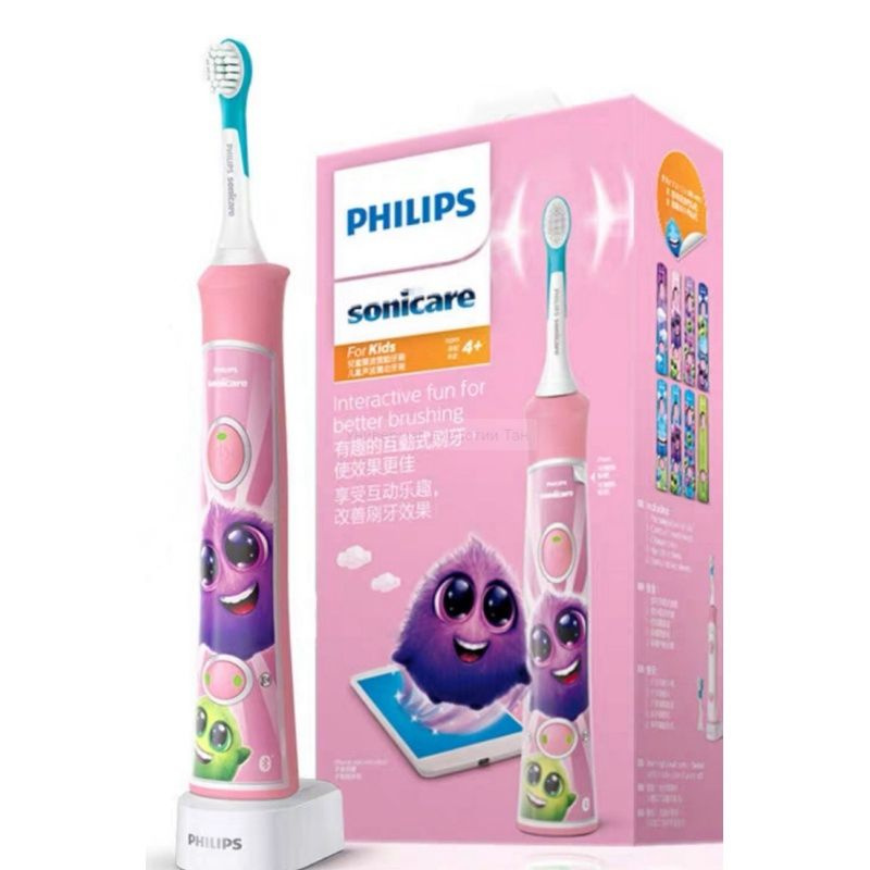 Philips Sonicare Электрическая зубная щетка Philips Sonicare ForKids HX6352, розовый, розовый  #1