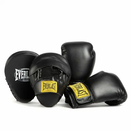 Набор для бокса Everlast 1910 PU (боксерские перчатки + лапы), черный  #1