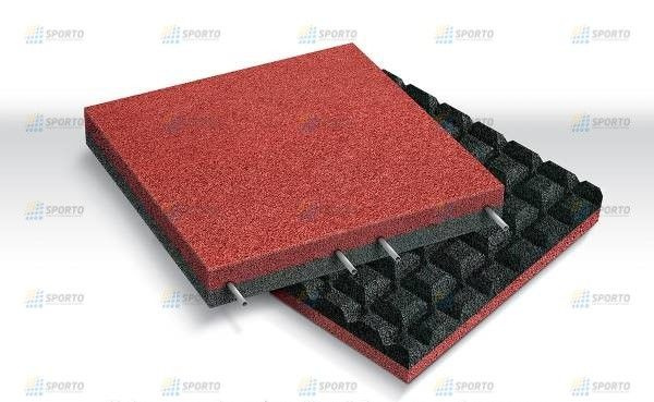 Резиновая плитка 500х500х40 / Напольное покрытие купить на OZON по ...