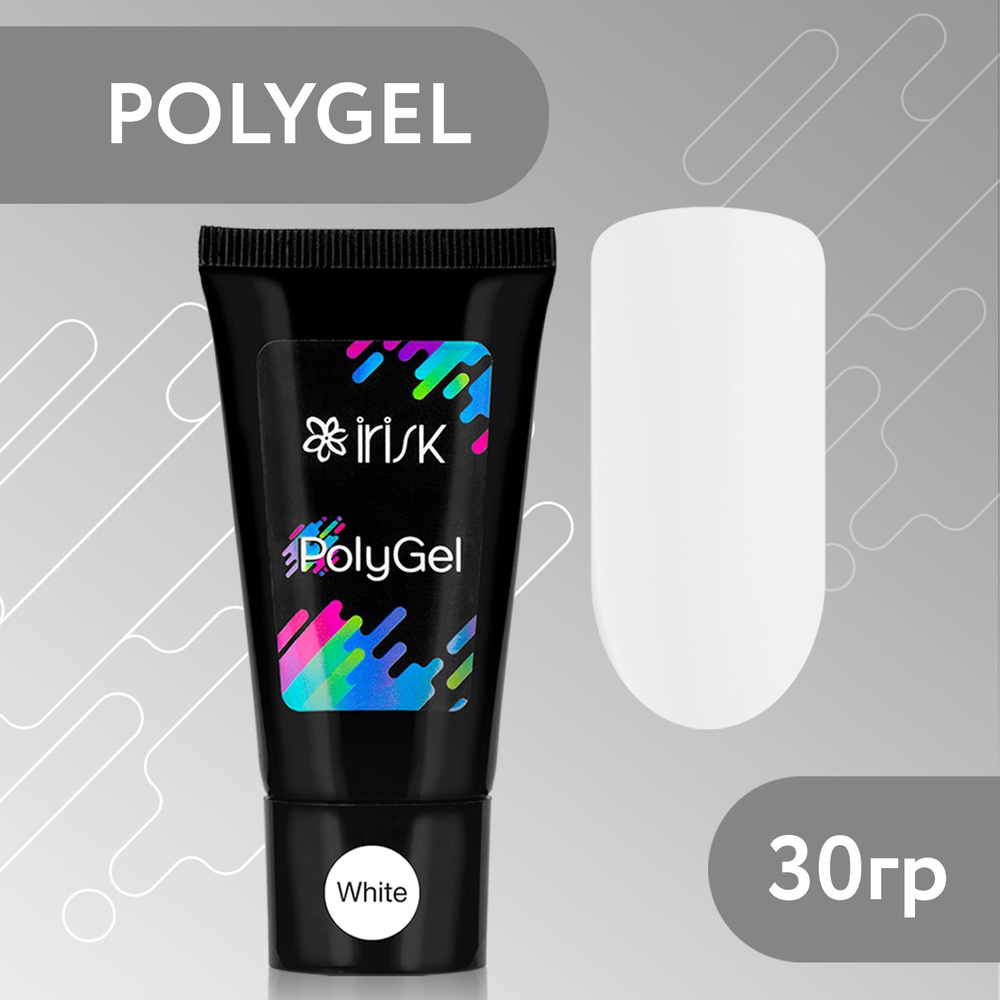 IRISK Полигель для наращивания и моделирования ногтей PolyGel, 30гр. (01 White, белый)  #1