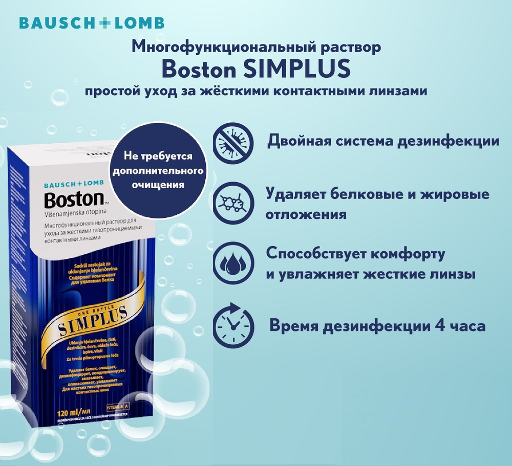 Раствор для жёстких линз Boston Simplus 120ml #1