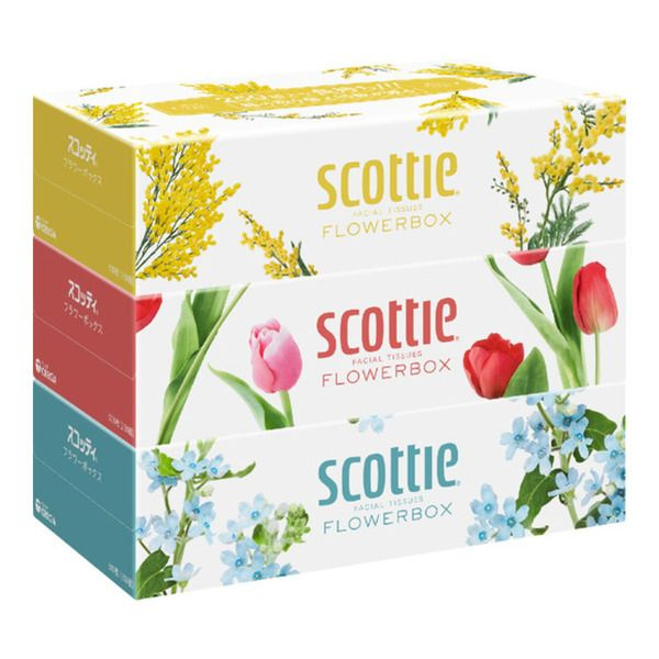 Scottie Салфетки Crecia Scottie Flowerbox двухслойные, 250 шт, 3 коробок #1