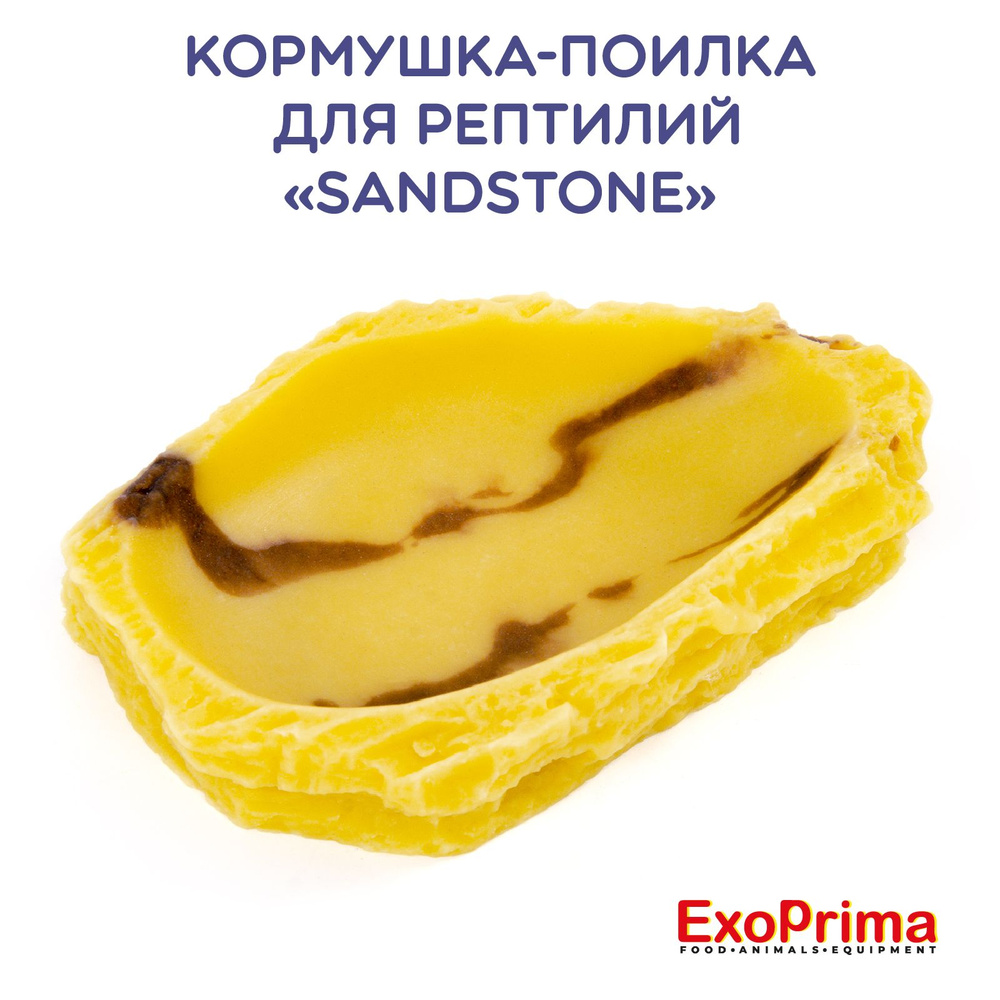 Кормушка - поилка для рептилий EXOPRIMA "Sandstone", 7х4,5х1,2см #1