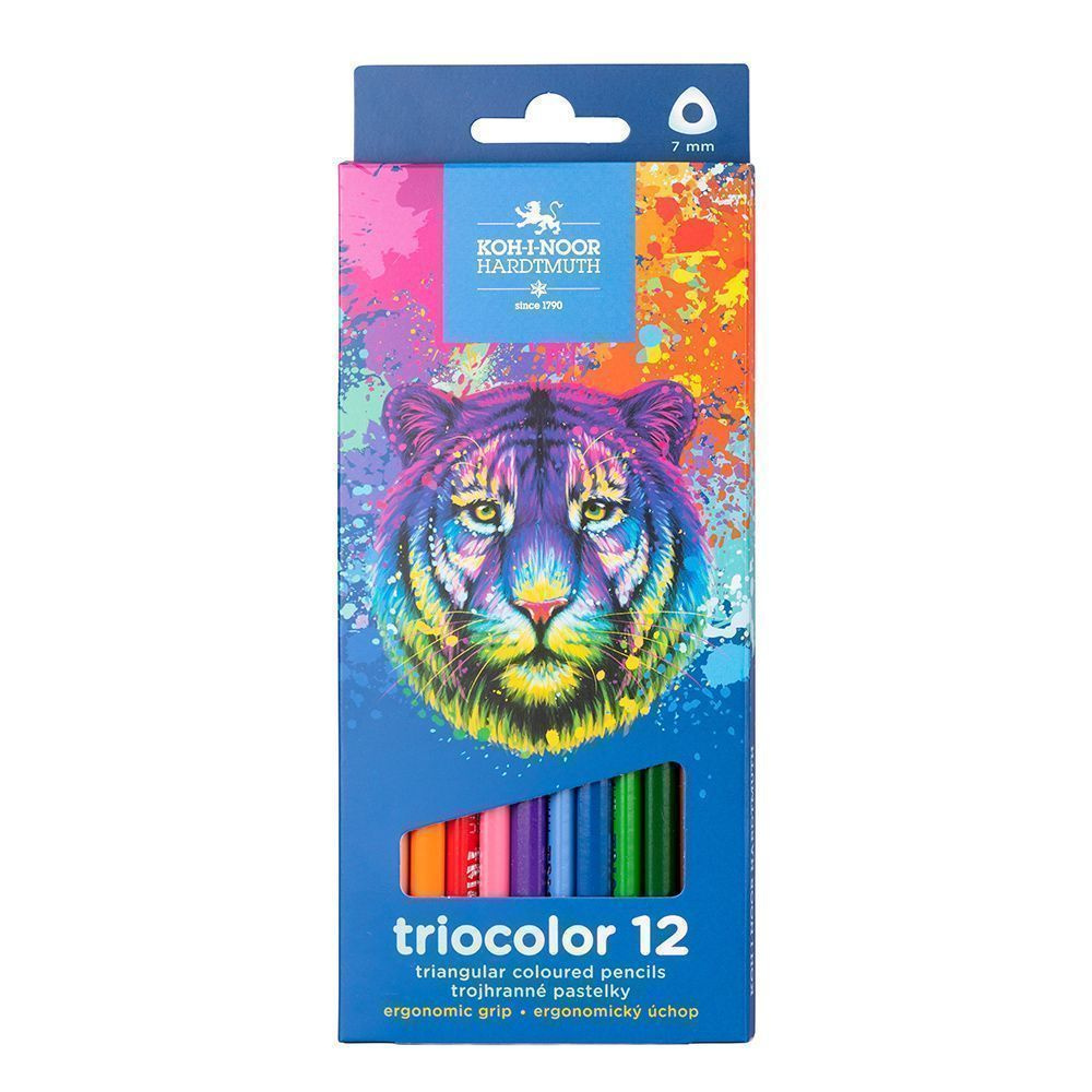 Цветные карандаши KOH-I-NOOR "Triocolor", Tiger, 12 оттенков, трехгранный деревянный корпус (3132012012KS) #1