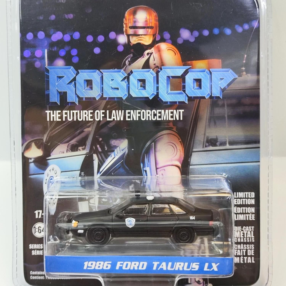 Машинка GreenLight 1/64 Robocop 1986 Ford Detroit Metro West Police Die-cast Alloy Car Model Collection #1