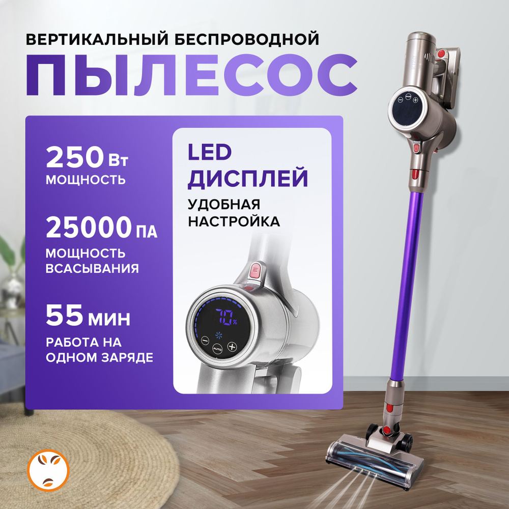 Пылесос вертикальный, для дома, мощный, беспроводной, 250 Вт, всасывание 25 кПа  #1