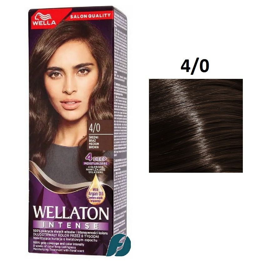 Wella WELLATON 4/0 Cтойкая крем-краска для волос - Темный шоколад, 110 мл  #1