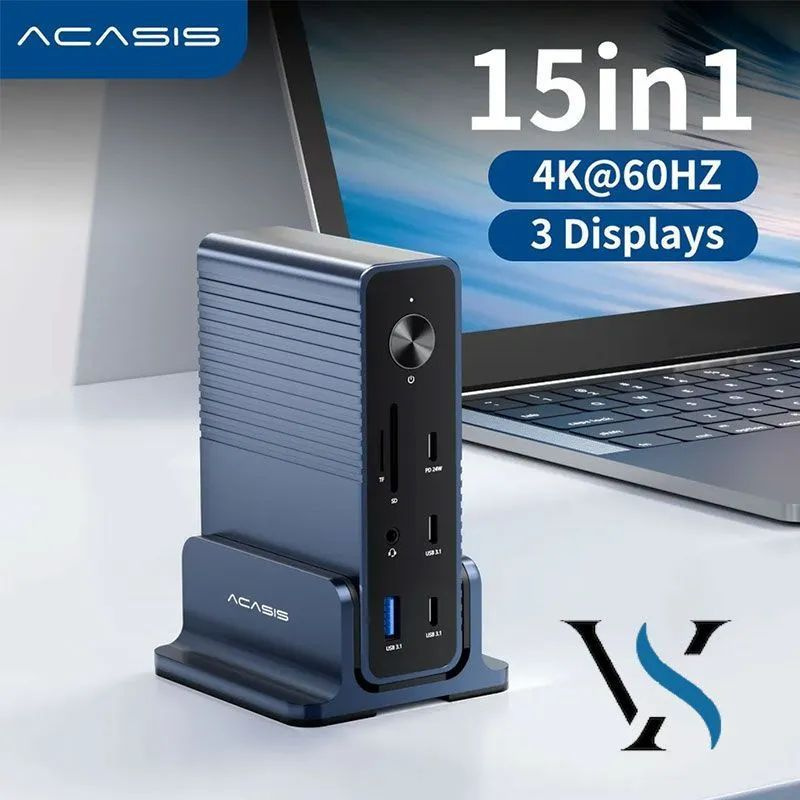 Acasis Док-станция с 15 портами, скорость передачи 10 Гбит/с, Type-C на HDMI 4K, поддержка быстрой зарядки #1