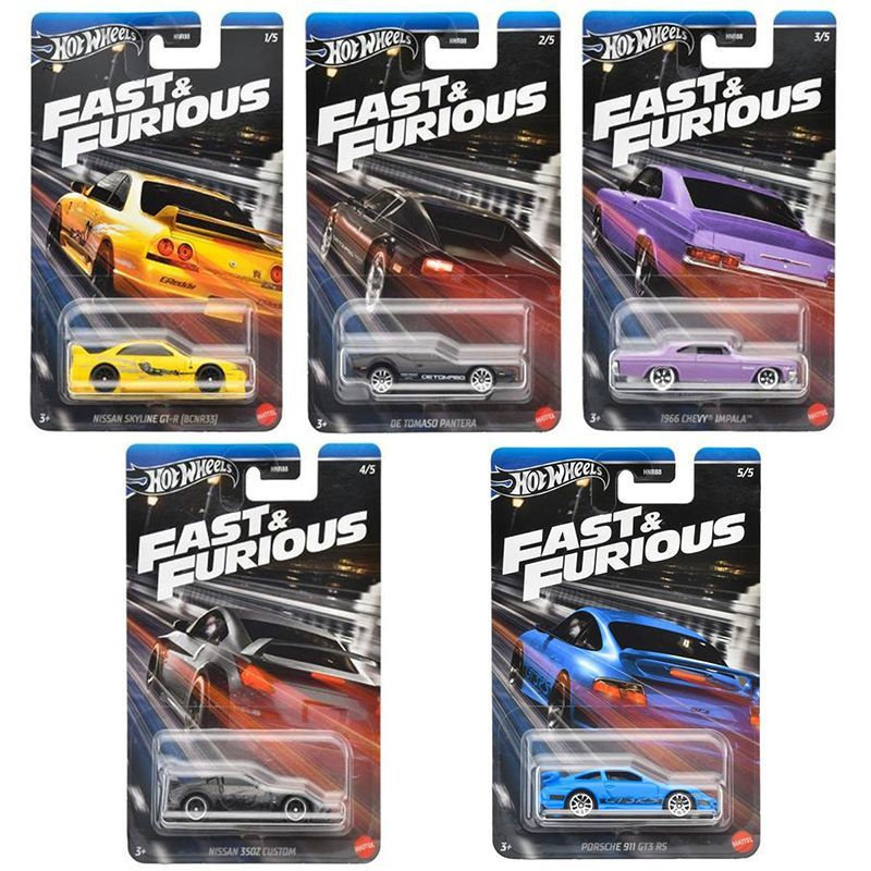 Машинка коллекционная Mattel Hot Wheels 2024 HNR88 Fast & Furious,5 шт. в комплекте  #1