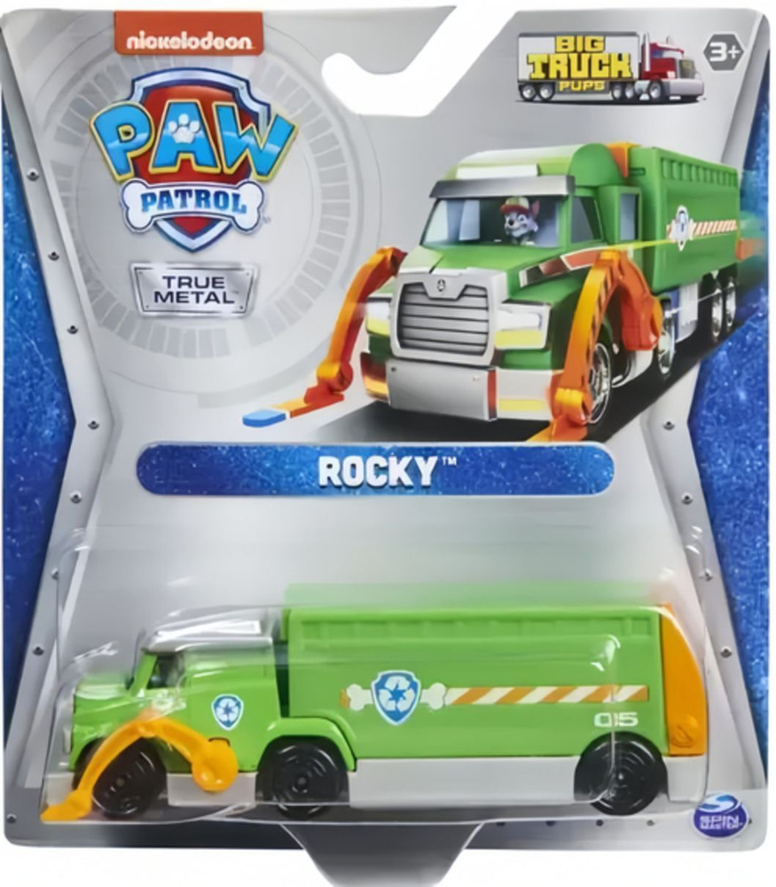 Машинка Paw Patrol True Metal Big Pup Trucks Rocky 20139893 #1