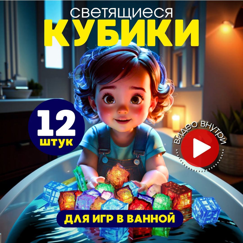 светящиеся кубики для ванной, игрушки для ванной для малышей,купания ...