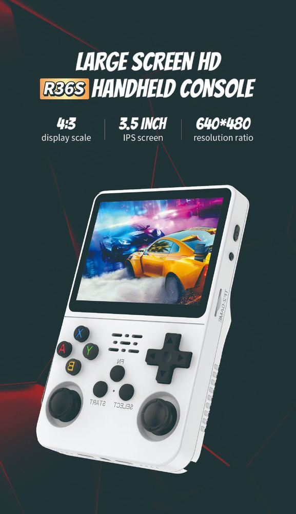 Портативная игровая консоль R36S / Ретро консоль 64ГБ, белый купить на ...