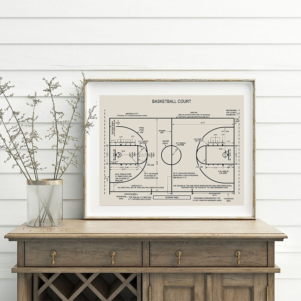 Плакат о баскетбольной площадке, спортивный холст #1