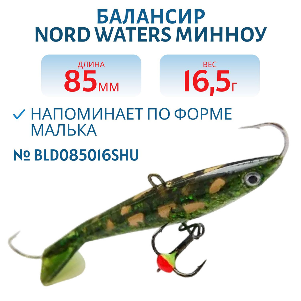 Балансир Nord Waters Минноу 85 мм, 16,5 гр, BLD085016SHU #1