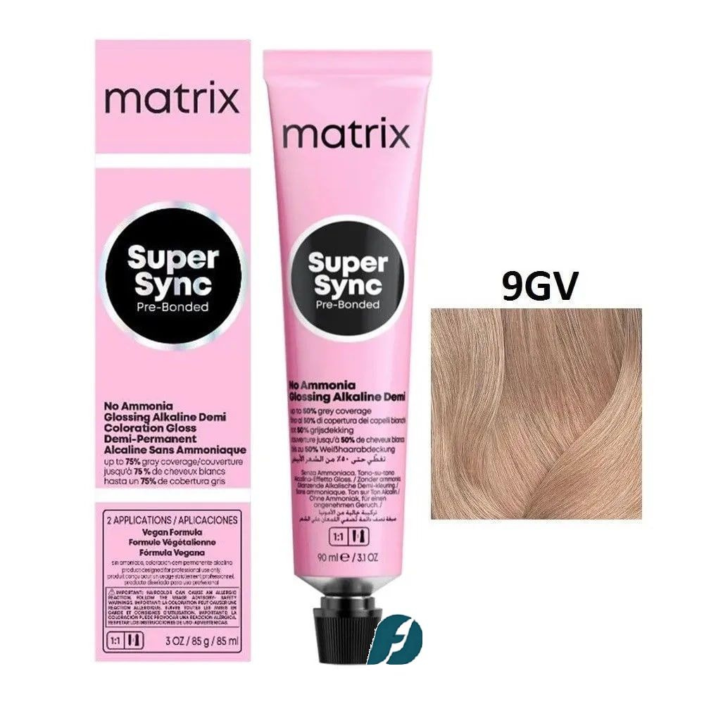 Matrix SoColor Super Sync 9GV Краситель для волос тон-в тон Oчень светлый блондин золотистый перламутровый, #1