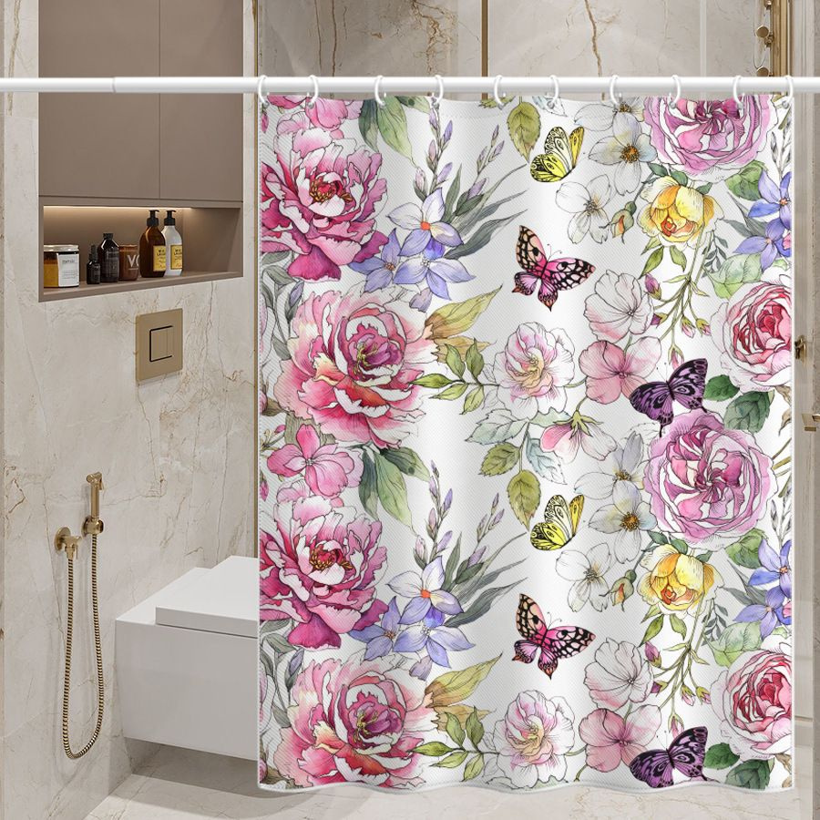 Штора для ванной тканевая, высота 200 см, ширина 180 см.  #1
