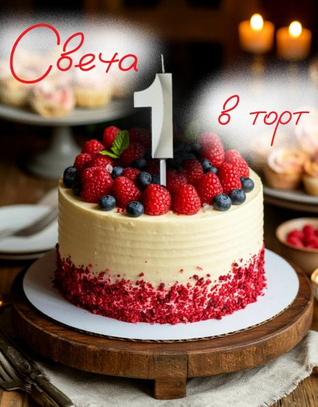 Falali Свечи для торта цифра 1 5 см 1 шт #1