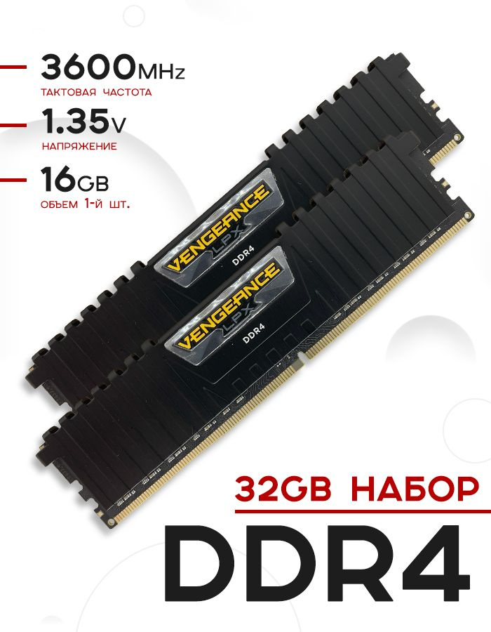 Модуль оперативной памяти Corsair 16 ГБ DDR4 PC28800 3600 MHz CL