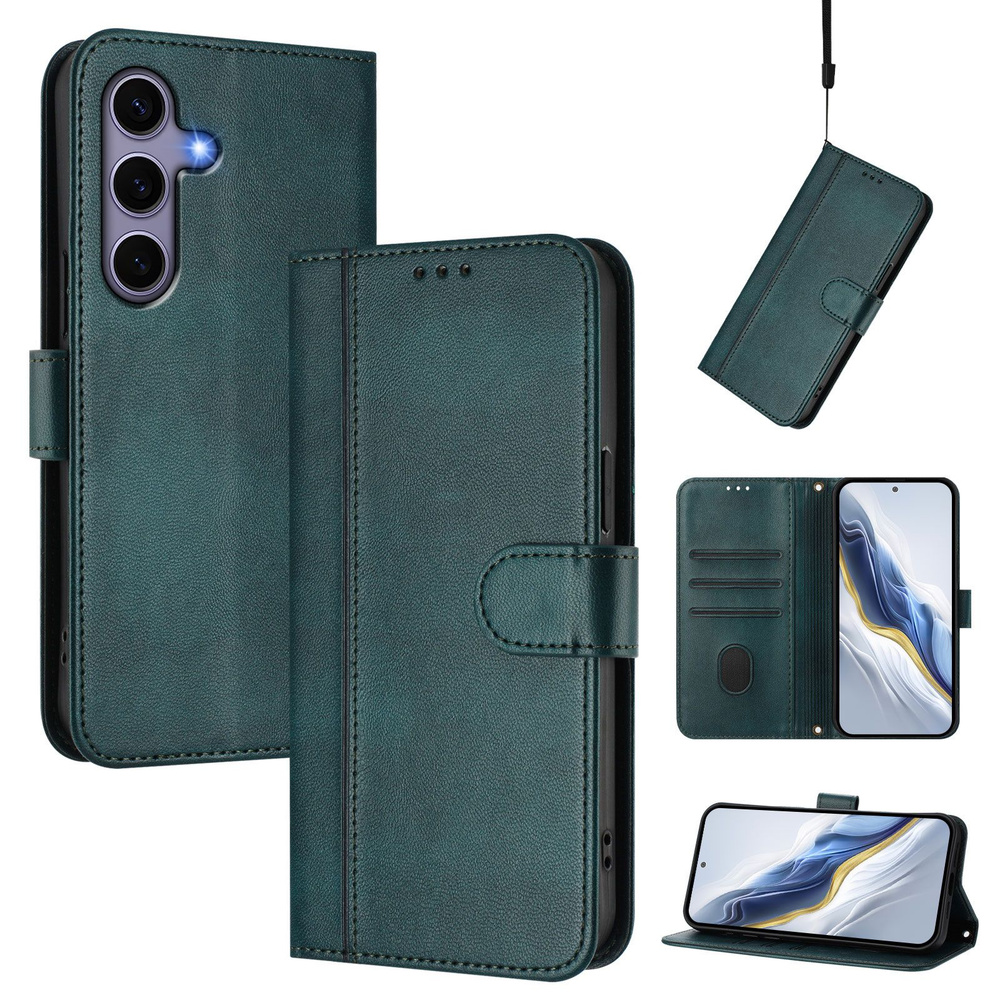 Модный кожаный чехол для Samsung Galaxy S25/S24 (Самсунг галакси с25/с24), защитный чехол-кошелек для #1