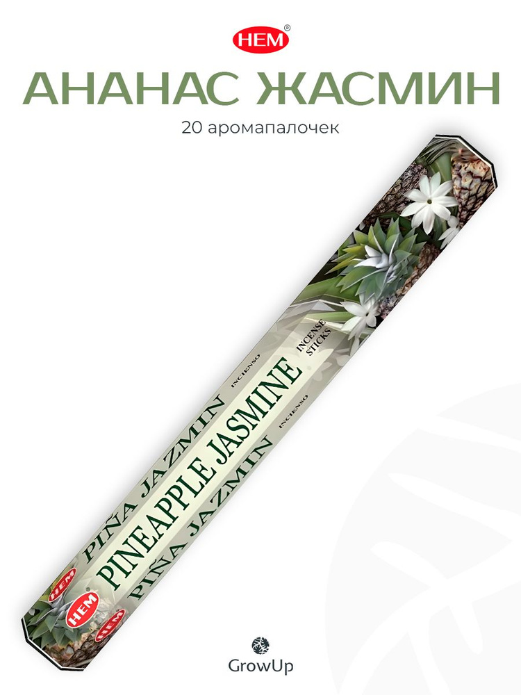 HEM Ананас Жасмин - 20 шт, ароматические благовония, палочки, Pineapple Jasmine - Hexa ХЕМ #1
