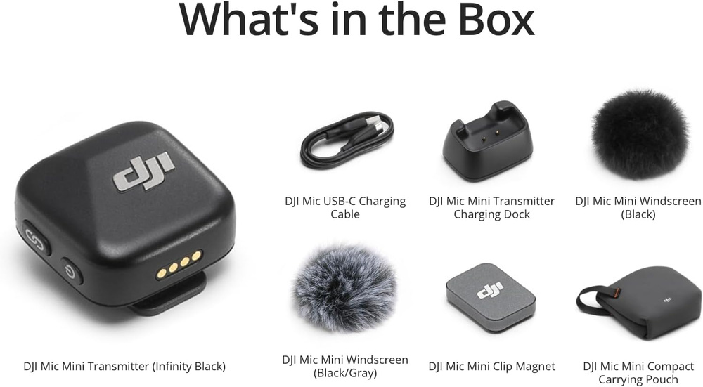 DJI Микрофон универсальный DJI Mic Mini TX, сверхлегкий