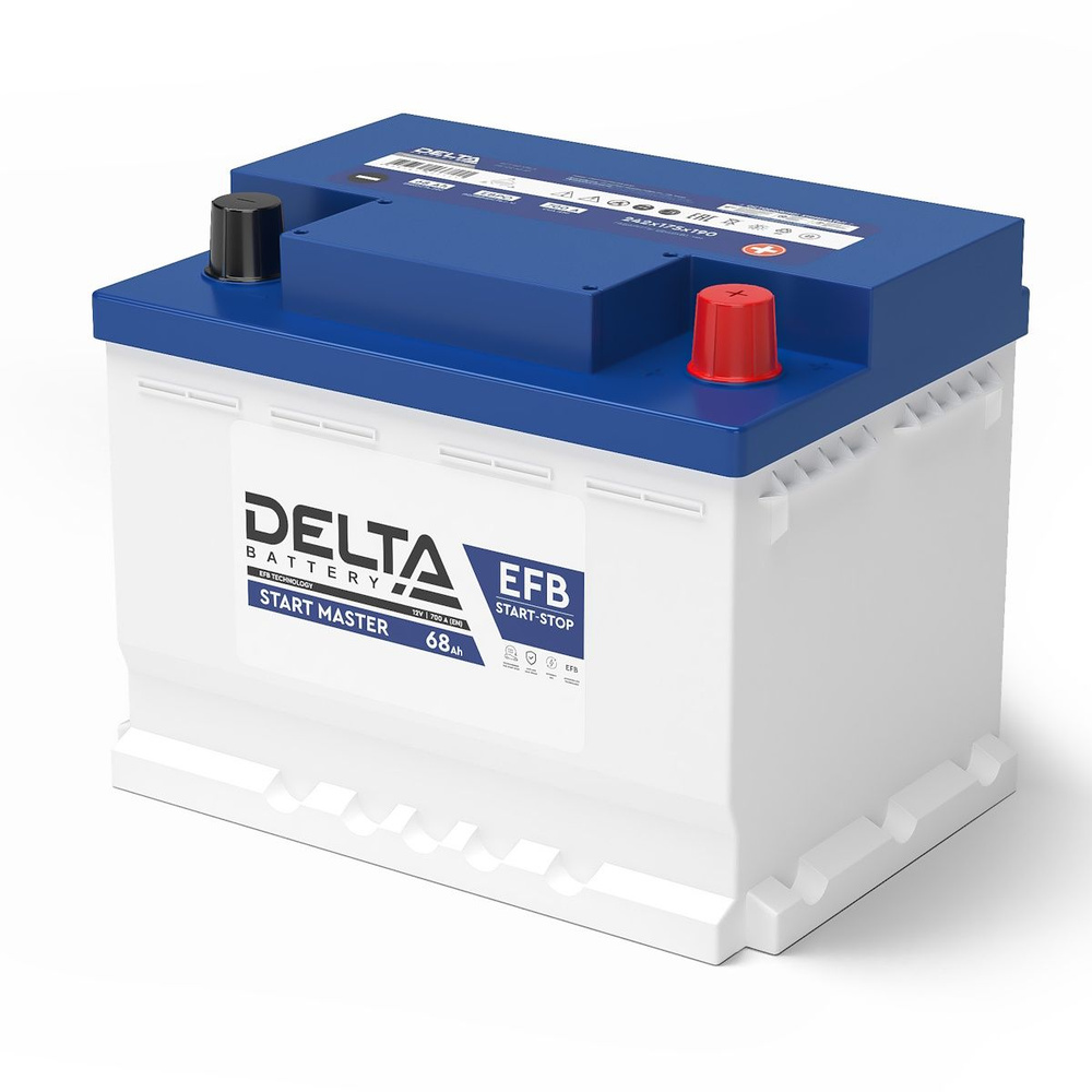 Delta Battery Аккумулятор автомобильный, 68 А•ч, Обратная ...