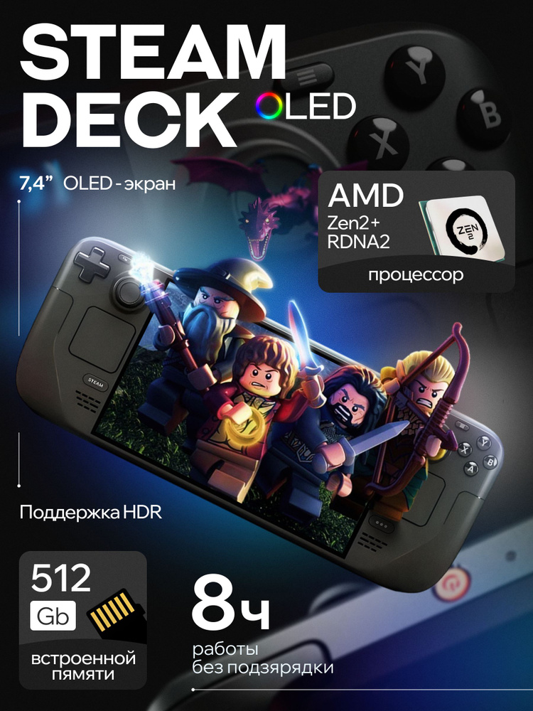 Портативная игровая консоль Valve Steam Deck стим дек 512GB OLED