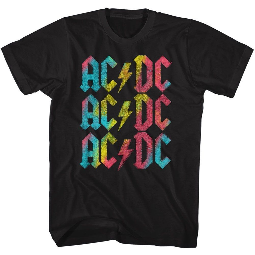 Футболка Футболка AC DC Logo Rainbow Black Rock and Roll Music Band 1 шт #1