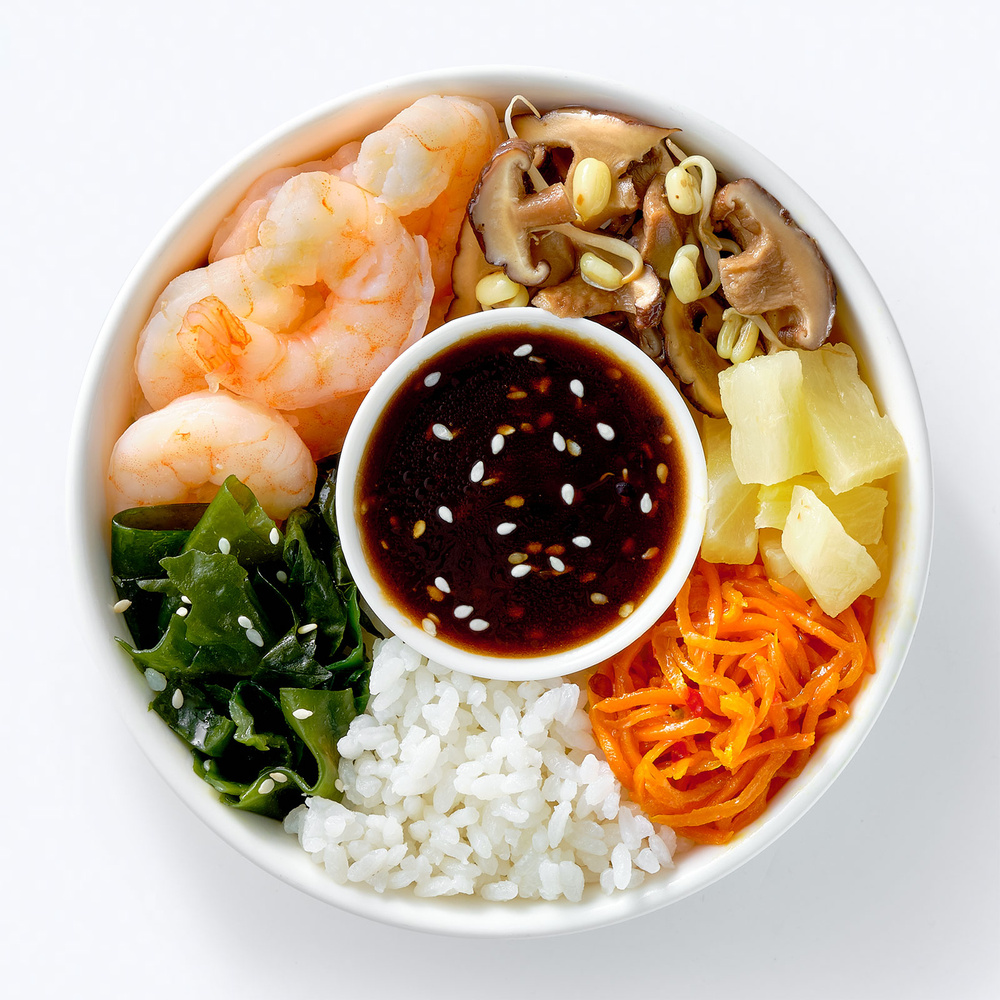 Поке с креветками белоногими очищенными вареными и ананасом 260 г, Ozon fresh  #1