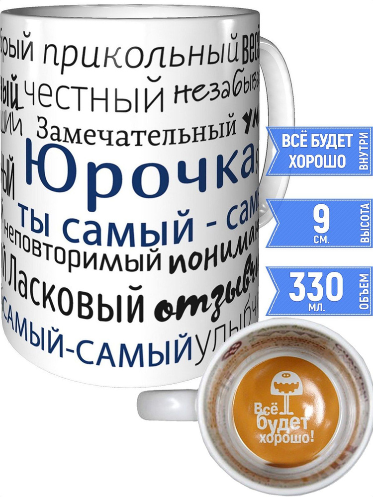 Кружка комплименты Юрочка - всё будет хорошо внутри #1