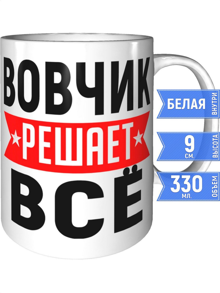 Кружка Вовчик решает всё - стандартная #1