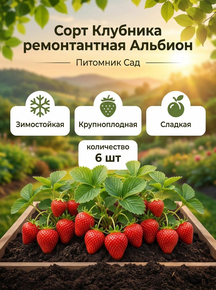 Клубника ремонтантная Альбион, 6 шт #1