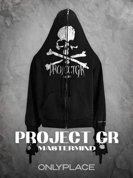 PROJECT G/R × MASTERMIND HOOD ZIP / BLK project g/r × mastermind