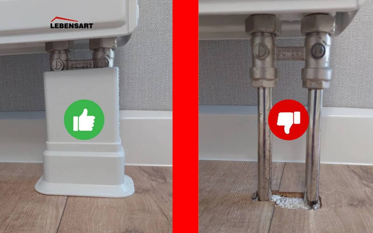 Накладка для труб отопления радиатора декоративная, обвод для труб, 2 ...