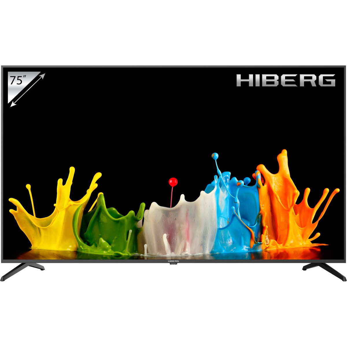  С телевизором HIBERG 75Y UHD Вы получите невероятные эмоции от просмотра ваших любимых фильмов и передач, благодаря безупречному качеству передачи изображения, инновационным и умным технологиям.  Формат экрана Ultra HD 4K с диагональю 65 дюймов и максимальным разрешением 3840х2160 пикселей. Телевизор оснащен технологией HDR, которая добавляет детализацию и цвет изображения на самых темных и на самых светлых участках изображения, что позволяет получить более яркое и насыщенное изображение. Это неотъемлемая функция для любителей фильмов в высоком качестве и фанатов игровых консолей.  Современные технологии матрицы А+ характеризуются высоким качеством картинки. Цвета передаются с максимальной яркостью 350 кд/м2, контрастностью 6000:1 и углом обзора 178 градусов.  Модель оснащена 4-х ядерным процессором ARM Cortex A53*4, 1,5 Гб оперативной памяти и 8 Гб флеш-памяти.     Телевизор HIBERG 75Y UHD поддерживает технологию Smart TV на платформе Yandex, со встроенным голосовым управлением и помощником Алисой. Теперь с помощью голосового запроса можно легко найти фильм или сериал, узнать прогноз погоды или открыть необходимые настройки.  Два встроенных динамика мощностью 20 Вт, благодаря новым технологиям аудио системы, дают возможность воспроизводить качественный, четкий и объемный звук.  Современные технологии беспроводной системы связи Wi-Fi и Bluetooth легко подключают любые устройства и так же легко передают файлы и информацию со смартфонов, планшетов, ноутбуков. Кроме того, телевизор оснащен разъемами USB и HDMI для подключения других устройств: игровые приставки, DVD-плеер, монитор и другие.     Встроенный тюнер работает в форматах DVB-T/T2/C/СI/S/S2.  Динамическое шумоподавление повышает качество цветопередачи и четкости данных со съемных носителей.  Минималистичный безрамочный дизайн модели не отвлекает внимания от изображения на экране и погружает Вас в безграничное удовольствие от просмотра. Модель выполнена в черном цвете.     Особенности и преимущества:  экран 4K Ultra HD; диагональ 75 дюймов; современные технологии матрицы А+; HDR; 4-х ядерный процессор ARM Cortex A53; операционная система Yandex; Smart TV с Алисой; Bluetooth пульт с голосовым управлением;