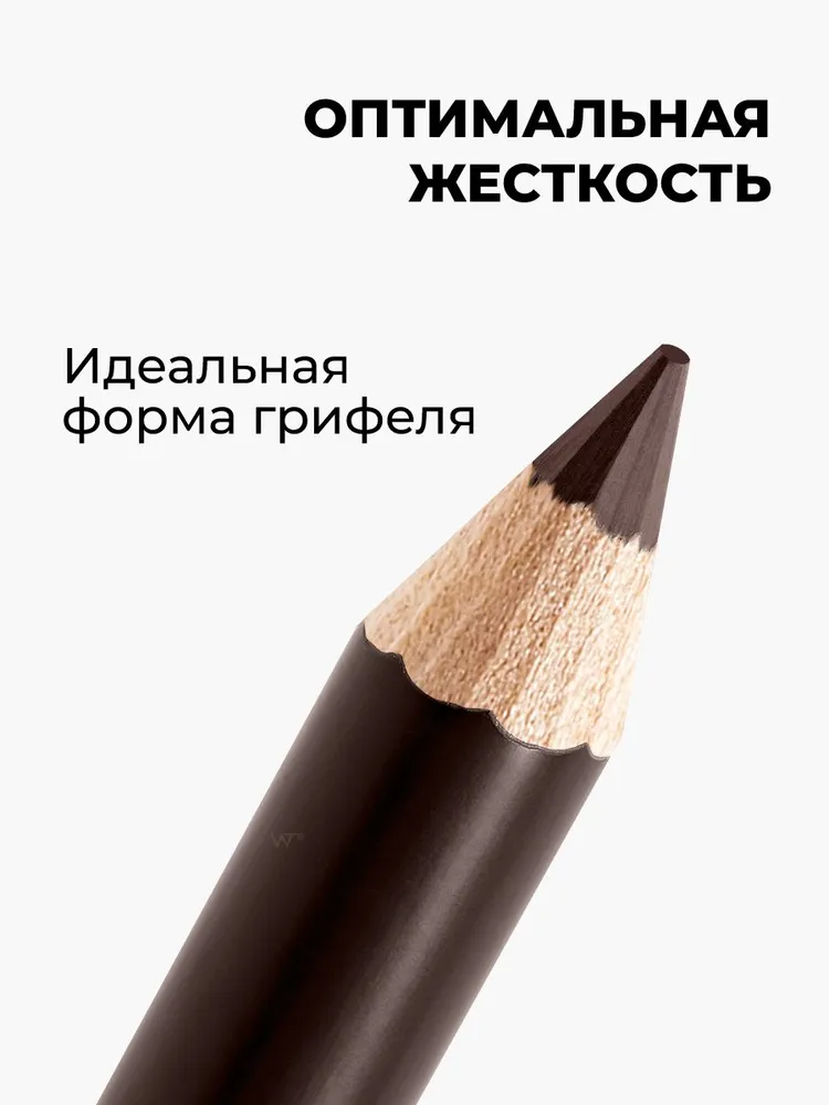 Карандаш для бровей темно коричневый с щеточкой Kiki Matte Brow Pencil тон 65 мягкий восковой кики, коричневый, фото 2