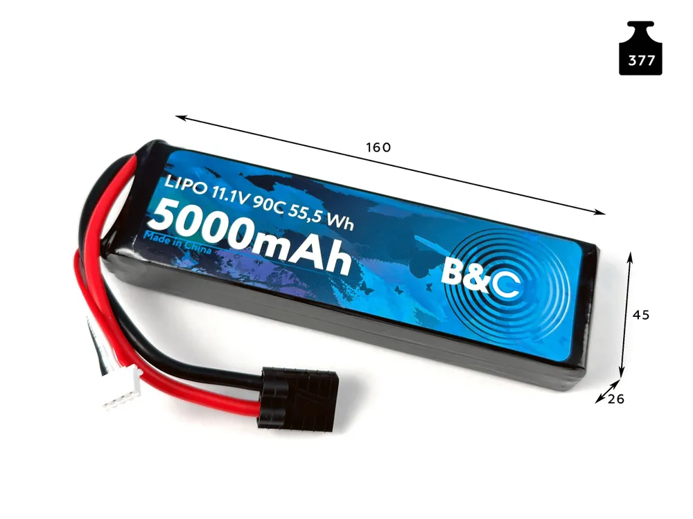 B&C 3S 11.1V 5000mAh 90C TRX Lipo battery B&C 3S 11.1V 5000mAh 90C TRX Lipo battery
