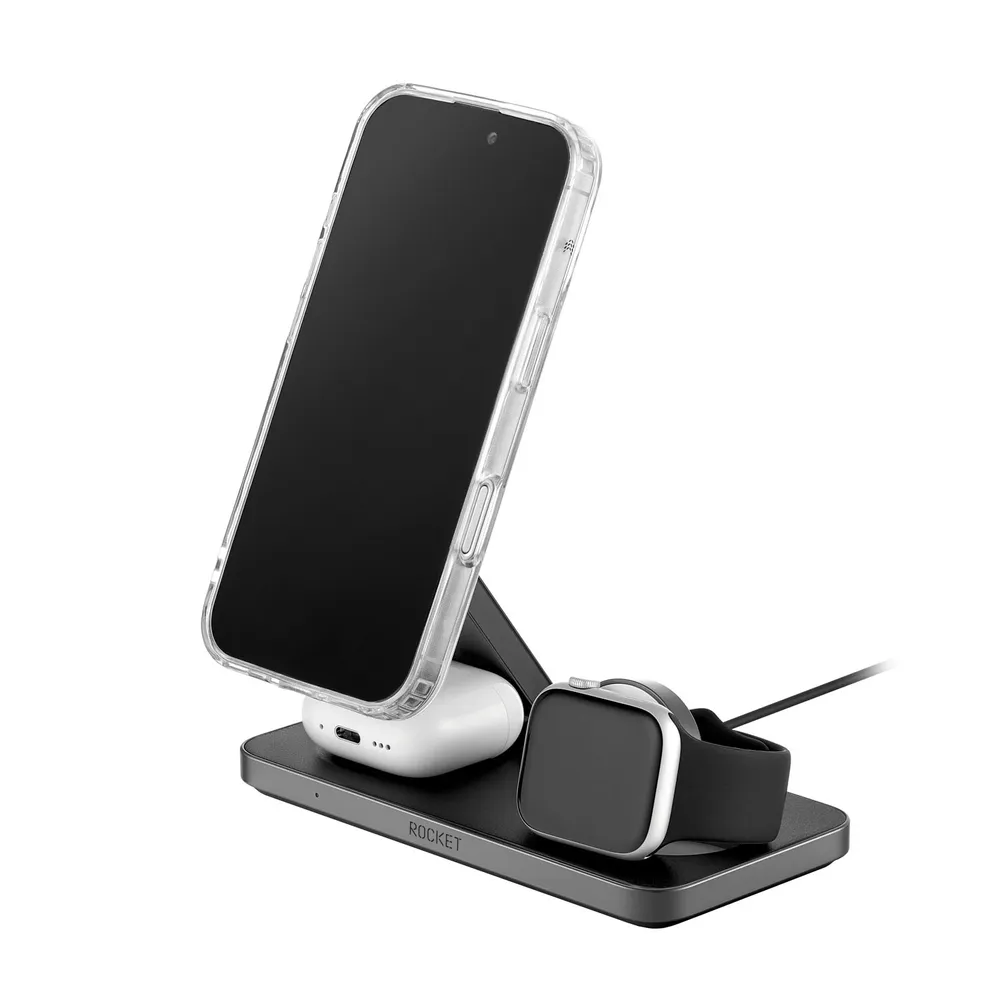 Беспроводное зарядное устройство 3 в1 для iPhone, ROCKET Magic, для Apple Watch #2