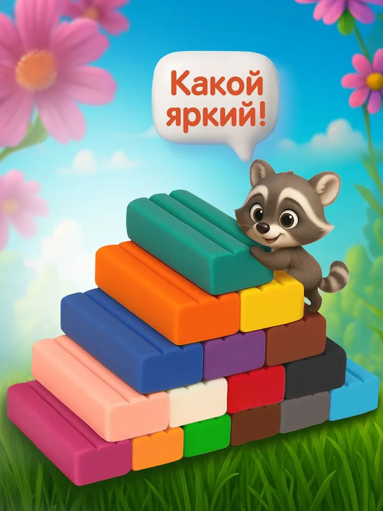 Пластилин детский для школы мягкий 16 цветов Мульти-Пульти, 16 цв., фото 6