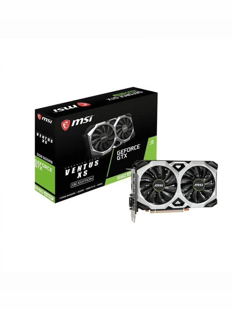 MSI Видеокарта GeForce GTX 1660 SUPER MSI GeForce GTX 1660 SUPER VENTUS XS OC (ОEM) 6 ГБ (GTX 1660 VENTUS XS 6G OCV1)