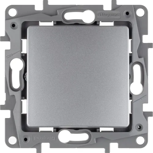 ETIKA Выключатель 1-клавишный схема 1 10АХ безвинтовые зажимы алюминий, IEK 672401