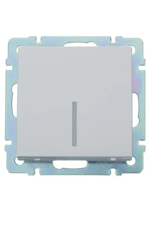 Выключатель встраиваемый Werkel 1 клавиша с подсветкой, цвет серебряный