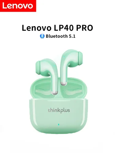 Lenovo Наушники беспроводные, USB Type-C, зеленый
