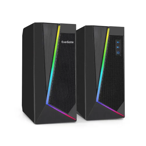Колонки ExeGate Accord 240 (2.0) (питание USB, 2х3Вт (6Вт RMS), 60-20000Гц, цвет черный, RGB подсвет