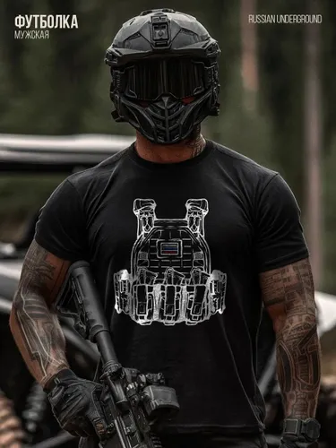 Футболка с принтом Russian андеграунд броник