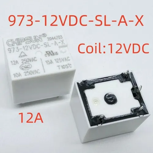 3pcs Реле мощности 973-12VDC-SL-A-X, 12А, 12В постоянного тока, 4 контакта, герметичное
