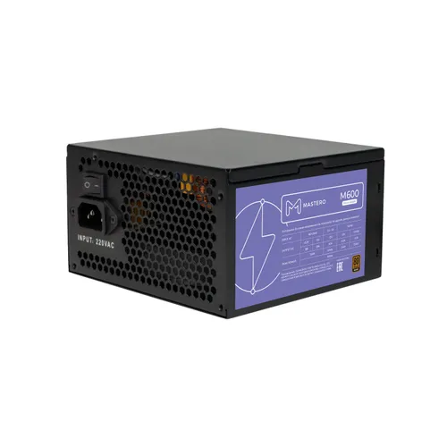 Блок питания ATX Mastero M600, 600W, 80+Bronze, Retail