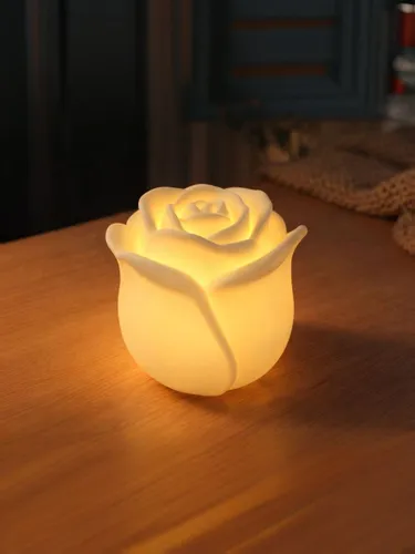 3D-светильник "Роза" с LED-свечой в подарок / Ночник цветок романтический / Сувенир на День всех влю